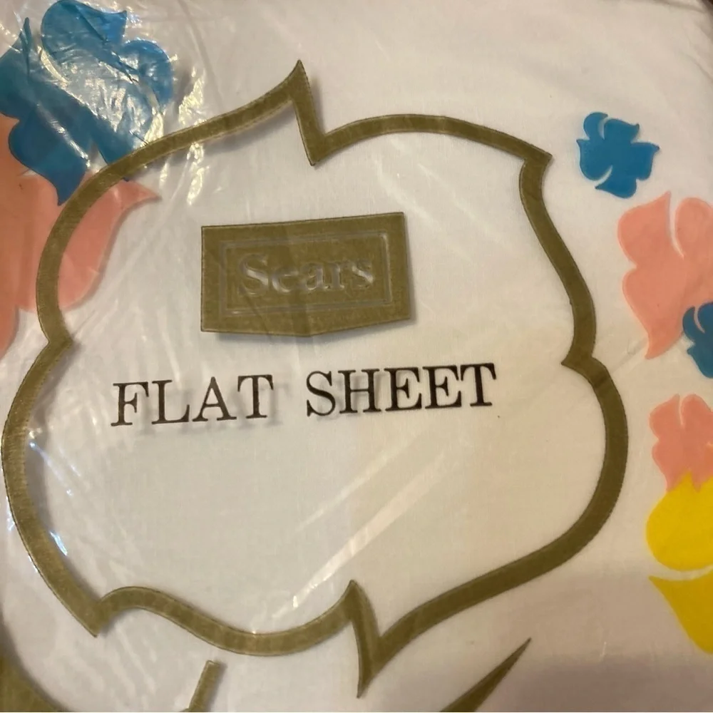 Vintage Sears White Flat Sheet Full Size